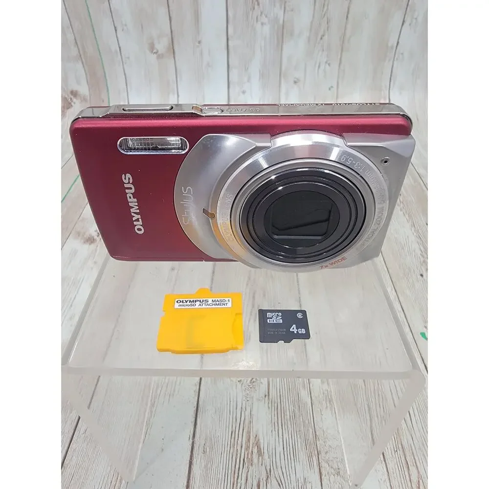 Olympus Stylus Red 7010 12MP Digital Camera 7x Optical Zoom W/Battery & Charger